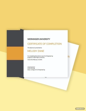 Civil Diploma Certificate Template