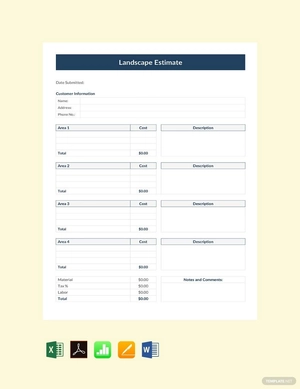 Landscape Estimate Template