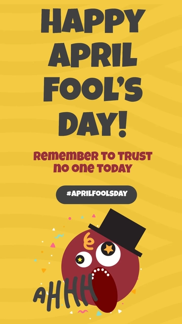 Free April Fools Day Whatsapp Post Template to Edit Online