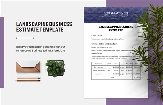 Landscaping Business Estimate Template