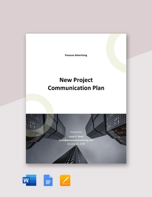 New Project Communication Plan Template