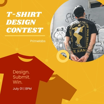 Free Tshirt Design Contest Instagram Post Template to Edit Online