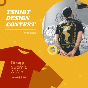 Free Tshirt Design Contest Linkedin Post Template to Edit Online