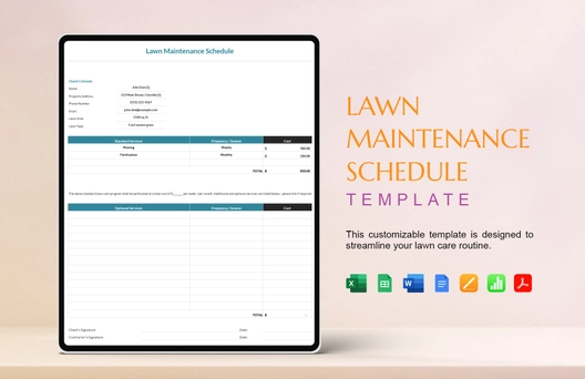 Lawn Maintenance Schedule Template