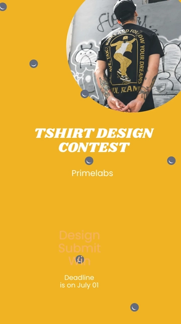 Free Tshirt Design Contest Instagram Story Template to Edit Online