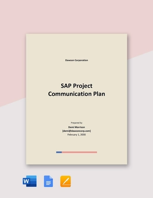 SAP Project Communication Plan Template
