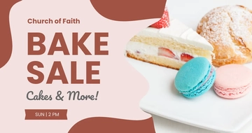 Free Church Bake Sale Facebook Post Template to Edit Online