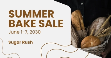 Free Bake Sale Advertisement Facebook Post Template to Edit Online