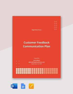 Sample Project Communication Plan Template