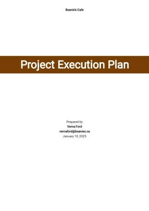 Sample Project Execution Plan Template