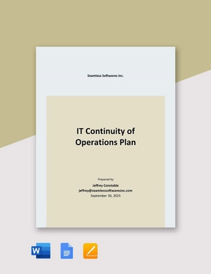 IT Continuity of Operations Plan Template