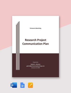Research Project Communication Plan Template