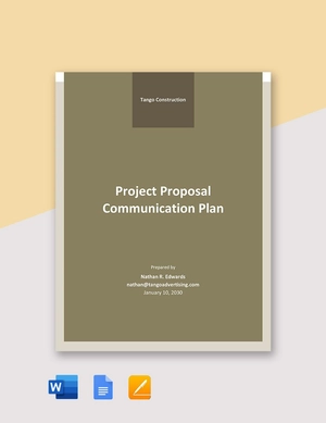 Project Proposal Communication Plan Template