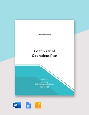 Continuity of Operations Plan Template