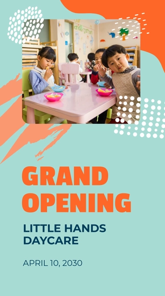 Free Day Care Opening Instagram Story Template to Edit Online