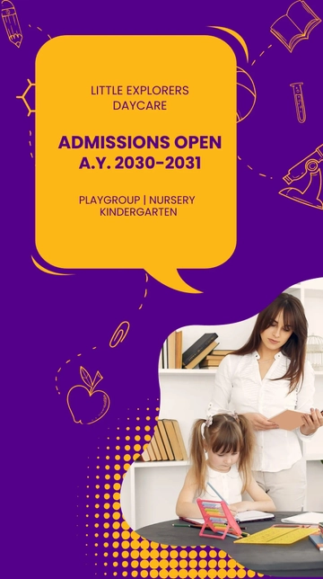 Free Daycare Admissions Open Whatsapp Post Template to Edit Online