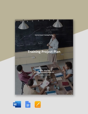 Sample Training Project Plan Template