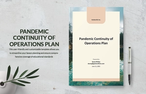 Pandemic Continuity of Operations Plan Template