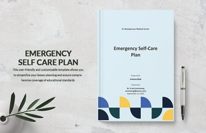 Emergency Self Care Plan Template