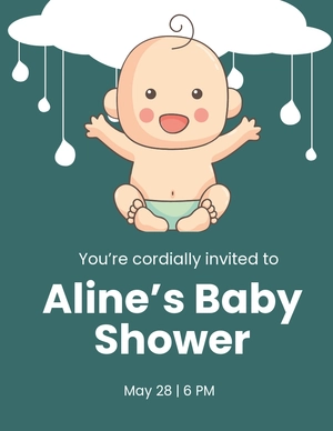 Baby Shower Invitation Flyer Template