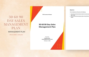 30 60 90 Day Sales Management Plan Template