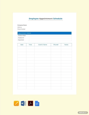 Employee Appointment Schedule Template