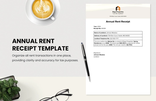 Annual Rent Receipt Template