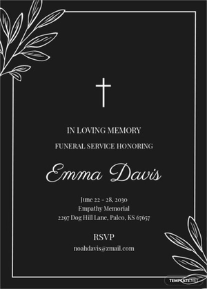 Simple Funeral Reception Invitation Template