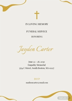 Elegant Funeral Reception Invitation Template
