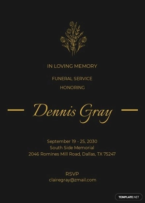 Floral Funeral Reception Invitation Template