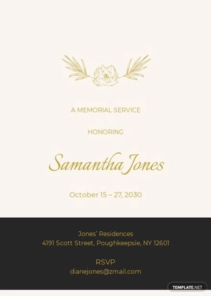 Modern Funeral Reception Invitation Template