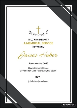Funeral Memorial Reception Invitation Template