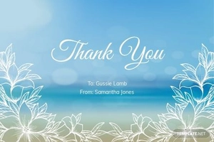 Beach Sympathy Thank You Memorial Card Template