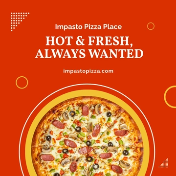 Free Pizza Advertisement Linkedin Post Template to Edit Online