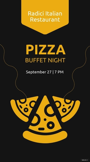 Free Pizza Night Whatsapp Post Template to Edit Online