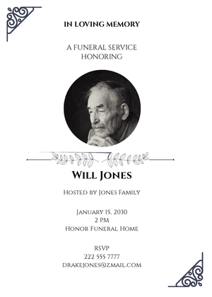 Funeral Home Service Invitation Template