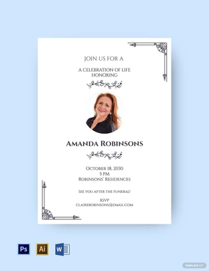 After Funeral Reception Invitation Template