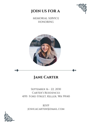 Sample Funeral Reception Invitation Template