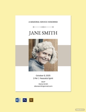 Funeral Service Ceremony Invitation Template