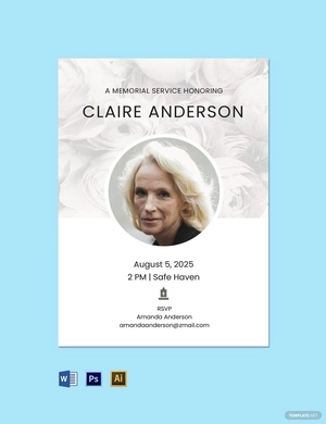 Sample Funeral Service Invitation Template