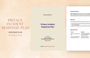 Privacy Incident Response Plan Template