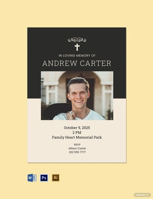 Simple Funeral Service Invitation Template