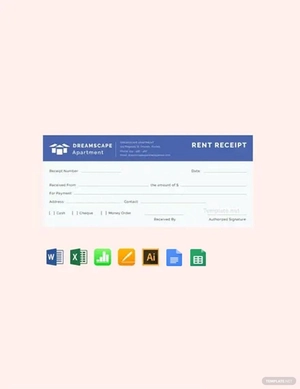 Simple Apartment Rent Receipt Template