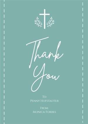 Catholic Cross Funeral Thank You Card Template