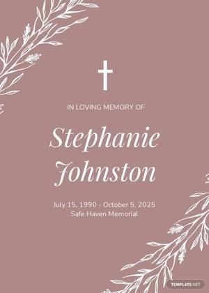 Catholic Funeral Prayer Card Template
