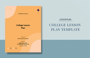 Sample College Lesson Plan Template