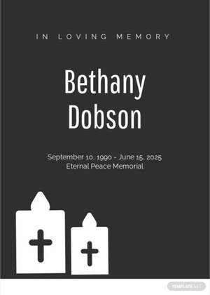 Funeral Memorial Prayer Card Template