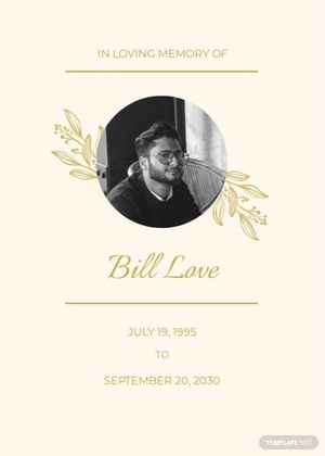 Blank Funeral Prayer Card Template