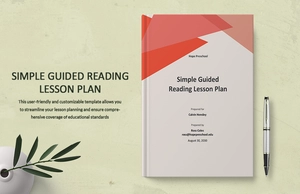 Simple Guided Reading Lesson Plan Template
