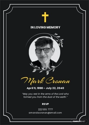 Catholic Funeral Memorial Holy Card Template
